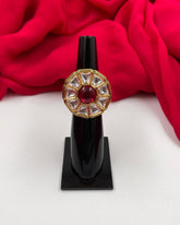 Traditional Gold Plated Adjustable Finger Ring For Women By Gehna Shop Finger rings